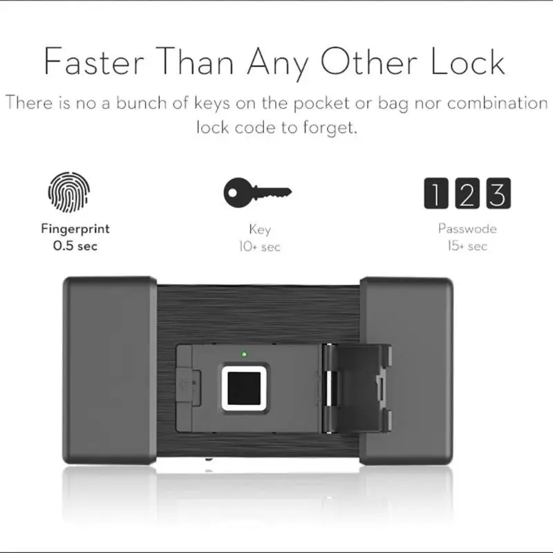 L12 отпечатков пальцев U замок IP65 Водонепроницаемый дверной замок USB Перезаряжаемый умный БЕСКЛЮЧЕВОЙ стеклянный дверной Автомобиль Велосипед Мотоцикл замок
