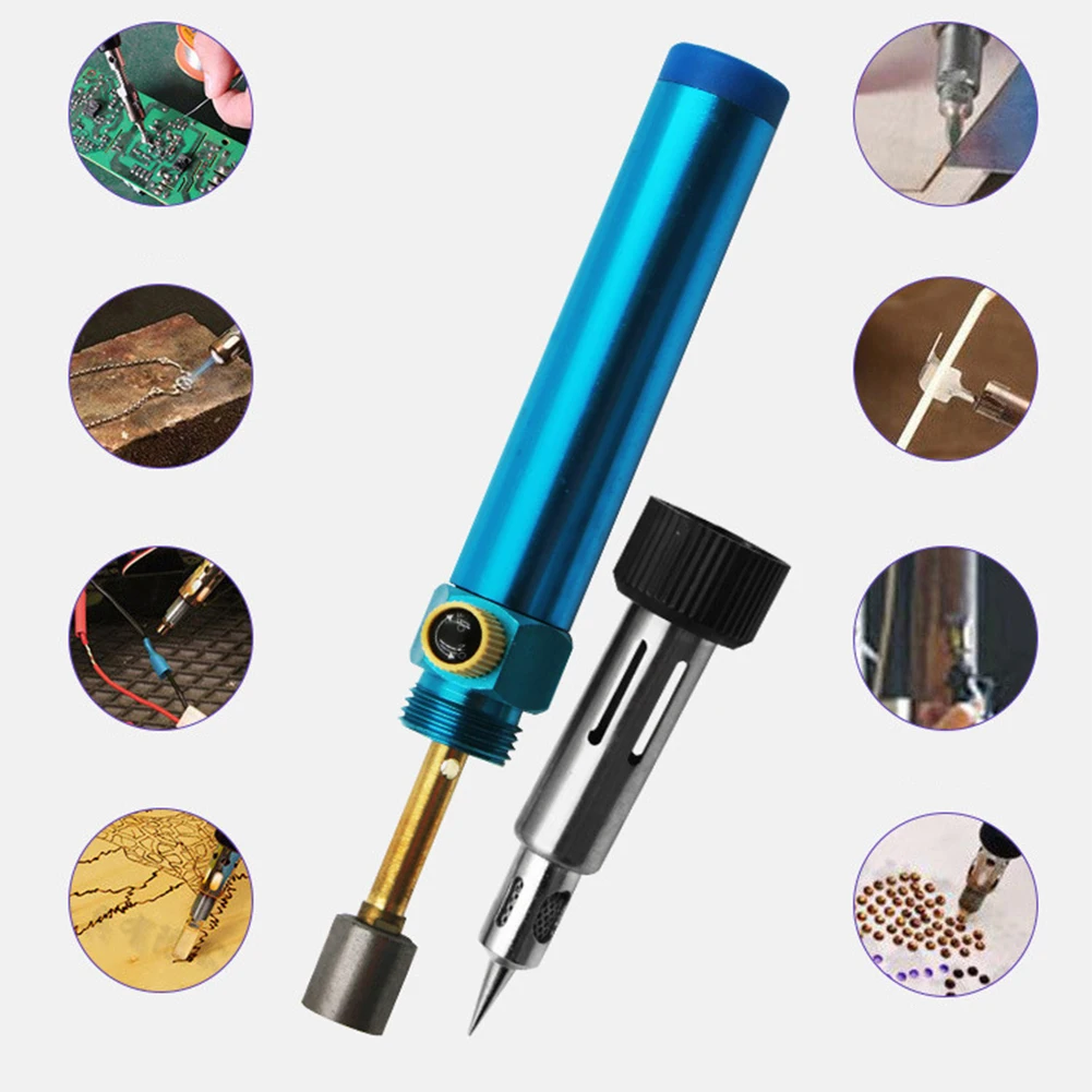 Portable Soldering Iron Pen Adjustable Temperature Burner Blow Butane Gas Soldering Iron Kit Repair Solder Welding Tool Cordless hot stapler plastic repair