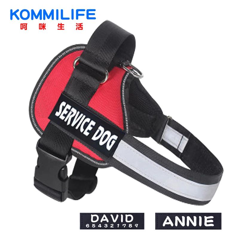 

Nylon Reflective Dog Harness Vest Adjustable Personalized Dog Name harness and leash Set Small Medium Large Dog Harness