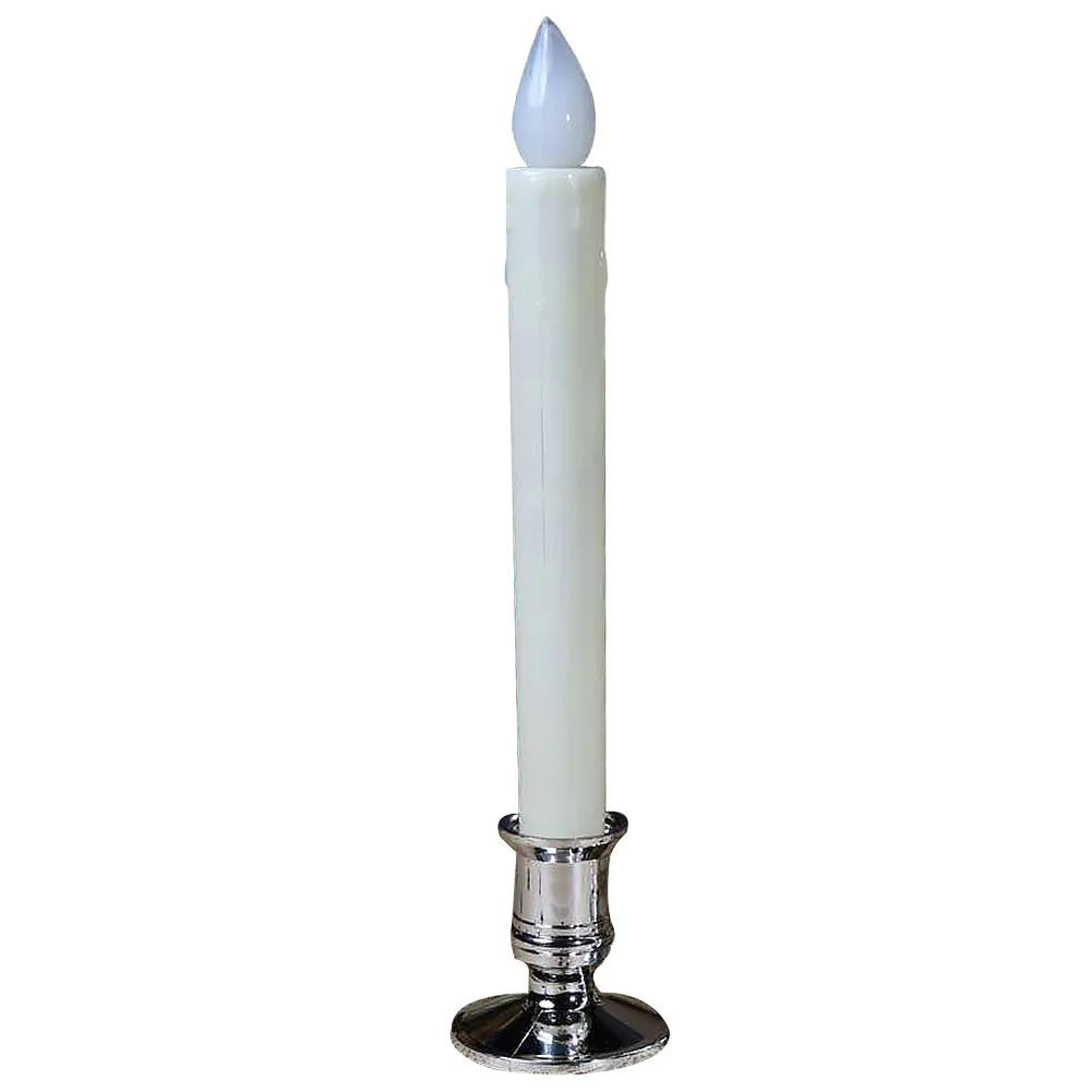 ABS мерцающие украшения для ужина электронные свечи светодиодные с держателем Беспламенного освещения безопасные вечерние моделирование день рождения романтический - Цвет: Белый