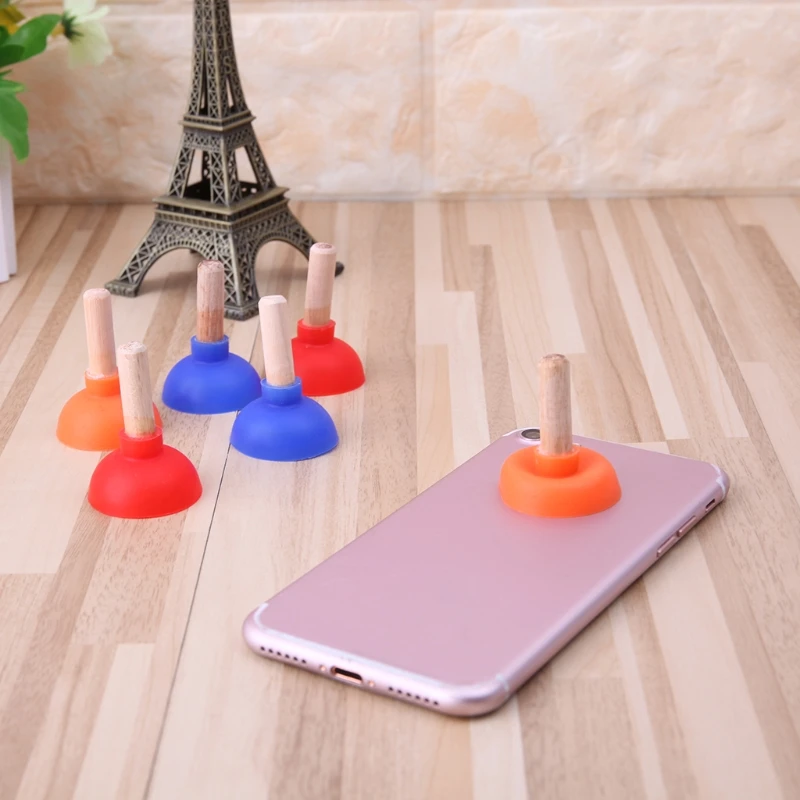 flexible phone holder Mini Colorful Toilet Shape Plunger Holder Sucker Stand For Mobile Phone PSP 37MC wall phone holder