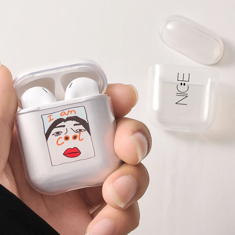 Беспроводной чехол Airpods с надписью Love Heart Rainbow Red Letter, защитный прозрачный чехол для наушников, классный портативный милый чехол для наушников