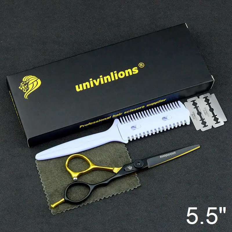 6025A55-Cutting 5," черные золотые японские филировочные ножницы стрижка Парикмахерские филировочные ножницы для волос филировочные ножницы из нержавеющей стали sissors - Цвет: 6025A55-Cutting
