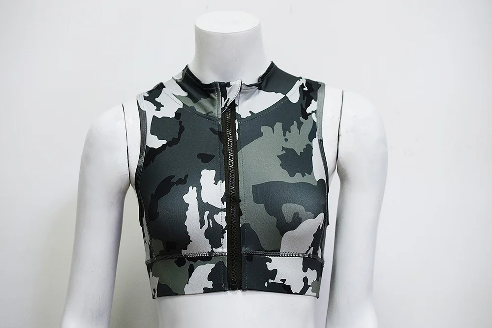 Camouflage Printing Yoga Bodybuilding Suit Moisture Absorption Perspire Yoga Serve Ma'am Bodybuilding Suit