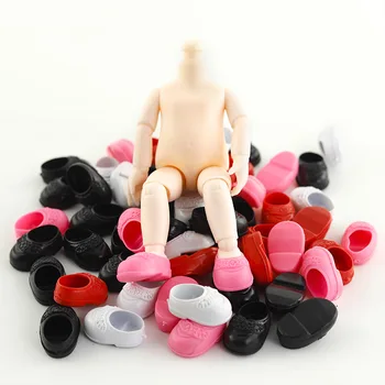 

4 Color 17cm Doll Shoes Accessories PVC Mini Shoes for ob11 Mini Dolls