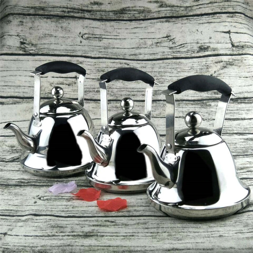 Stainless Steel Teakettle Boiled Water Pot Kitchen Restaurant Supply 1,2,3L for Home Hotel Camping Travel