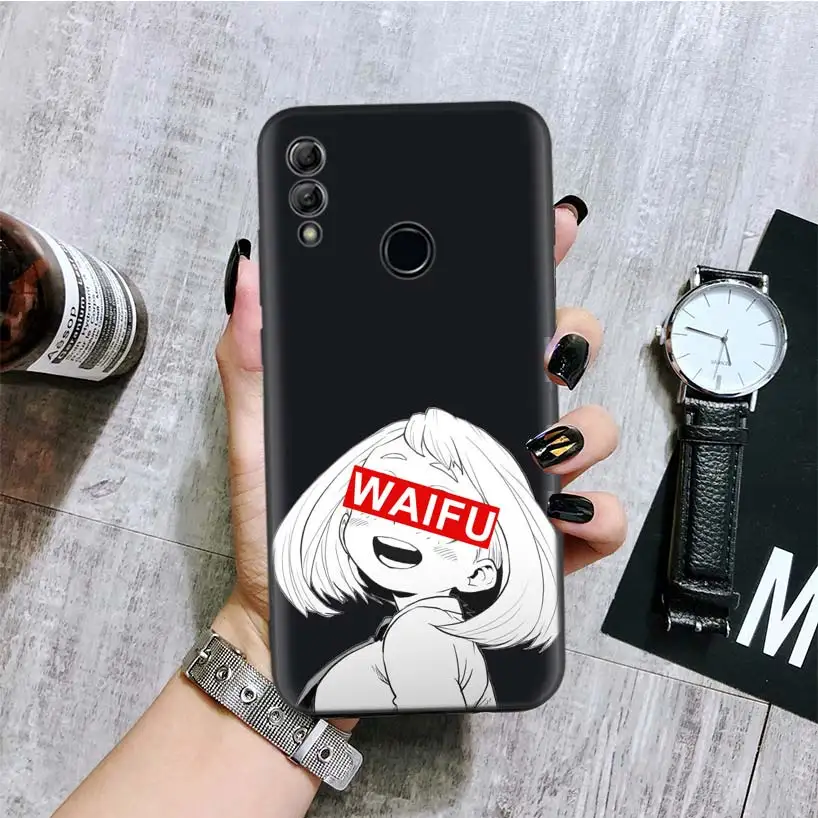 Sugoi семпай аниме Waifu черная крышка чехол для телефона для huawei Y9 Y5 Y6 Y7 Honor 10 9 Lite 9X8X8 S 8A фотоаппаратов моментальной печати 7S 7A 10i 20i V20 Coque - Цвет: BA100-7