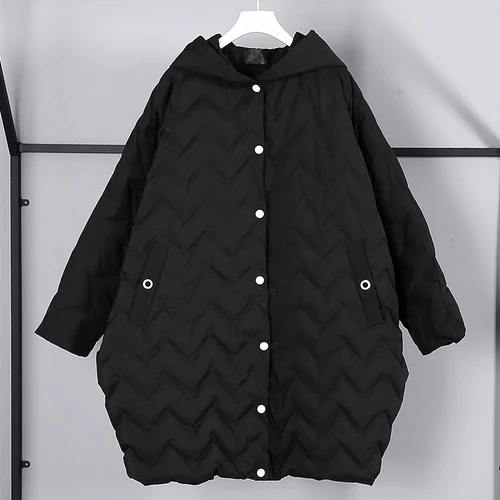 black ZLL2424 XITAO, зимняя, корейская мода, новинка, женская, рукав "летучая мышь", с капюшоном, одноцветная, однобортная, полный рукав, парка, ZLL2424 - Цвет: black ZLL2424