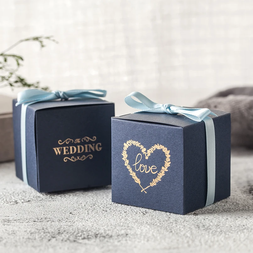 High-quality Love Wedding Gift Box Solid Color Bridesmaid Boxes Candy Ribbon Party Favors Decoration | Дом и сад