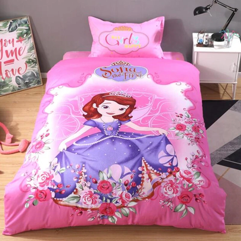 甘い女の子姫白雪姫寝具セット 子供マーメイドシングルベッド布団カバー シート 枕カバー 子ソフィアツインサイズ寝具 Bedding Set White Bedding Setbed Sheet Aliexpress