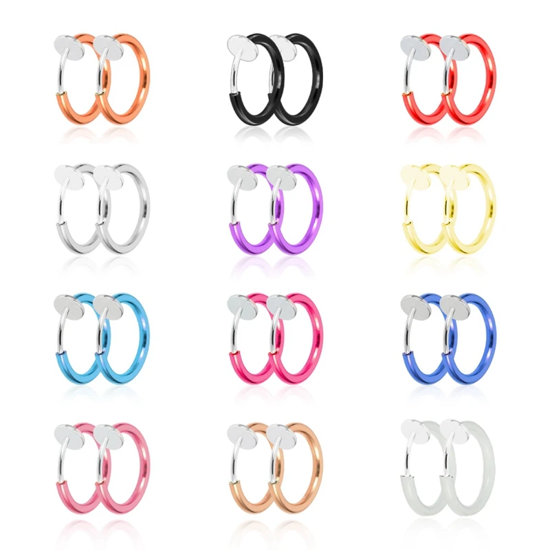 24pcs 24 шт./компл. Мода Modyle простые серьги-клипсы с украшением в виде кристаллов для ушей, не серьги носом модные женские туфли серьги панк earcuff - Окраска металла: 24pcs