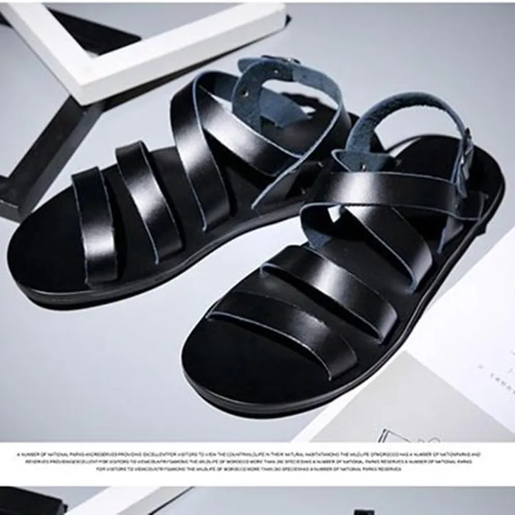 

Summer MEN'S Sandals Genuine Leather Sandals Men's Breathable Casual Leather Sandals 2017 New Products Korean-style Fashion Cowh