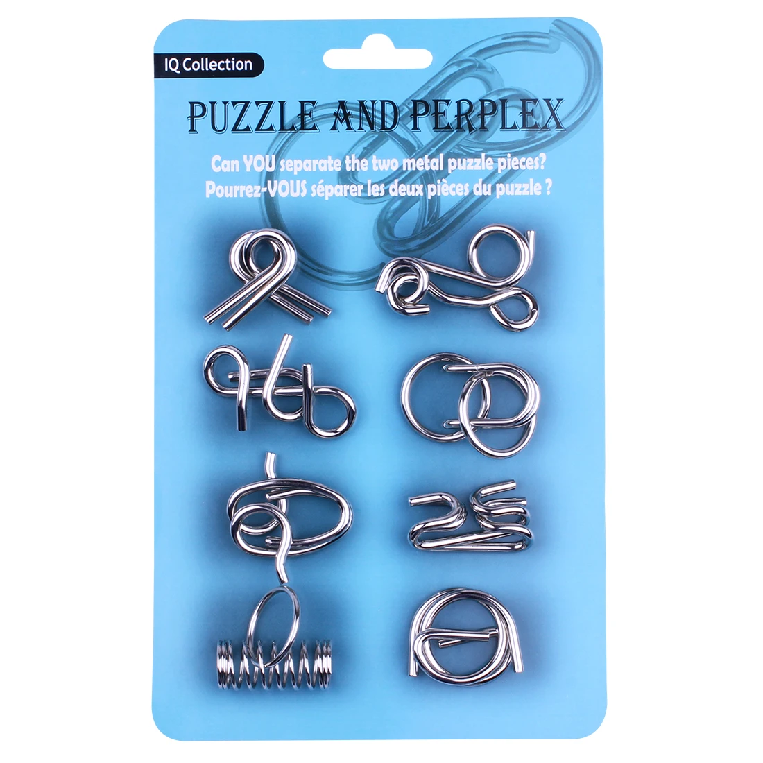 

8Pcs/Set Intelligence Buckle China Traditional Puzzle Baguenaudier Chinese Rings Educational Toy Board Game For Kids- Blue