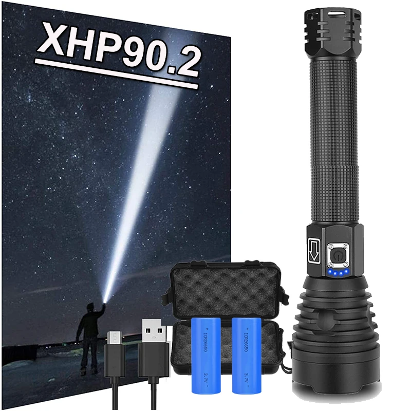 

400000 lm XHP90.2 Super Light led flashlight torch usb XHP70 rechargeable tactical flash lights 18650 or 26650 hand lamp XHP50