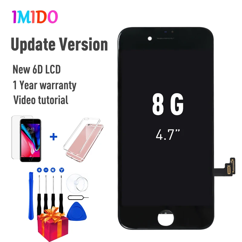 

50 Pcs Screen Replacement For iPhone 8 LCD Display Touch Panel Digitizer High Quality Assembly Black White AAA+++ No Dead Pixel