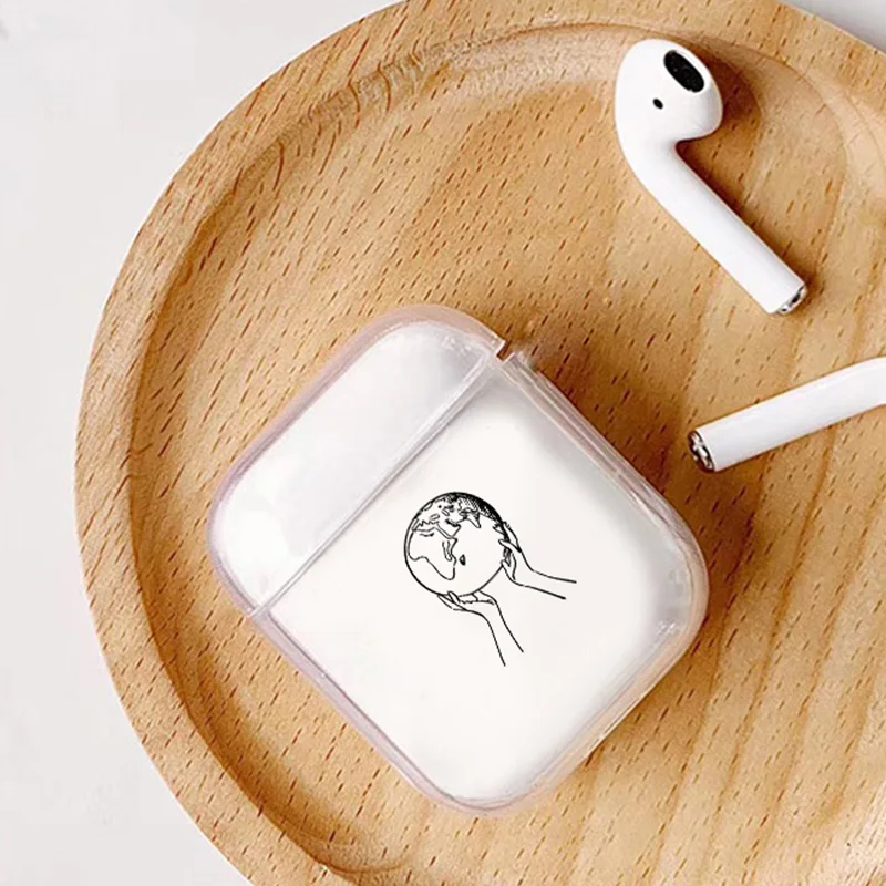 Airpods 1 2 Чехол с изображением большой морской волны чистый мягкий чехол для Bluetooth беспроводной чехол для наушников чехол для зарядки сумки