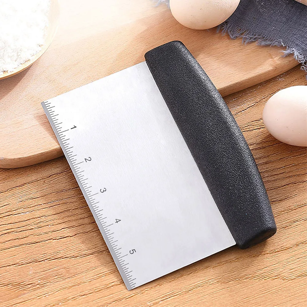 Stainless Steel Dough Cutter Scraper Bread Chopper with Scale Pastry Spatula Pizza Scraper Baking Fondant Cake Decoration Tool