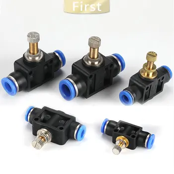 

Pneumatic air flow regulator 4mm 6mm 8mm 10mm 12mm OD hose tube Gas flow adjustment valve connector assembly crane Air speed con