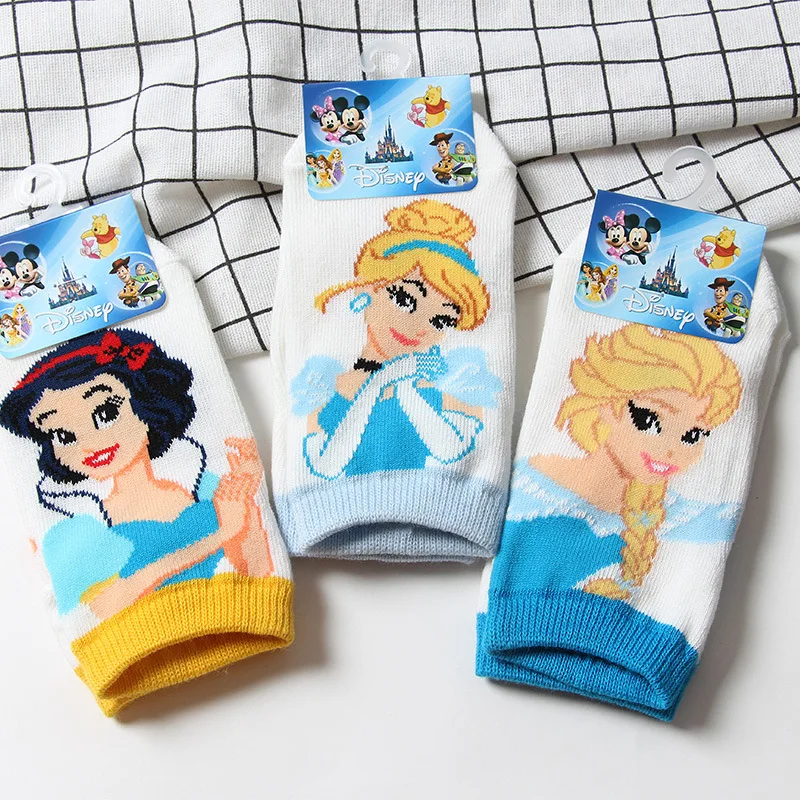 Calcetines de algodón de princesa para chico de Disney, calcetines de algodón para niñas, calcetines para niños de 3 a 10 años de Aisha/campana/Blancanieves/Cenicienta|Medias| - AliExpress