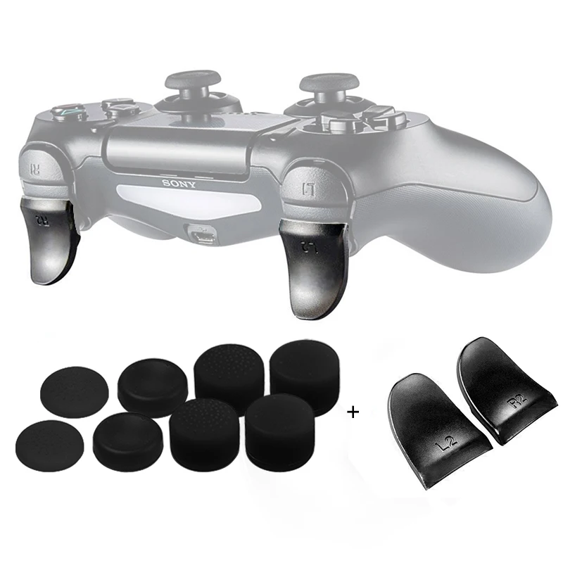 1 шт. изогнутый L2 R2 триггер расширитель кнопки комплект для playstation 4 PS4 S/PS4 Slim/PS4 Pro игровой контроллер аксессуары - Цвет: Black - 03