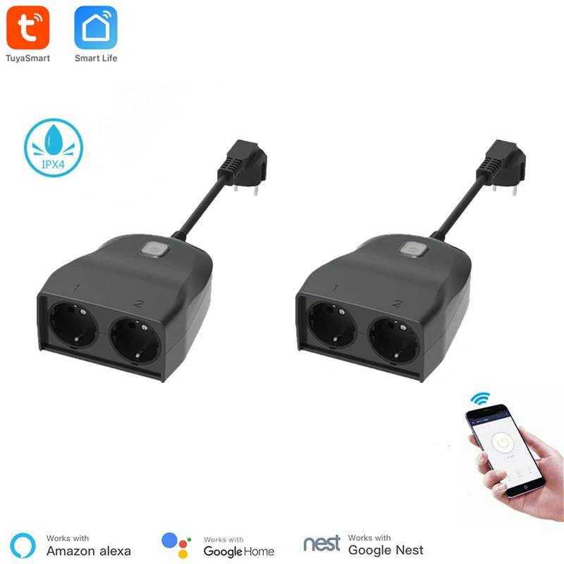 Умная розетка IPX4 Tuya совместимая с Wi Fi 2 шт.|Модули для умного дома| |