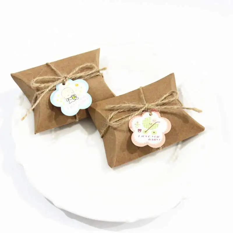 

Kraft Paper Candy Box Wedding Gifts Box For Guests Birthday Party Baby Shower Boy Girl Gift Bag Party Decoration Supplies