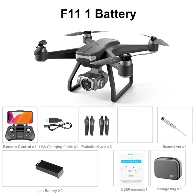 RC Drone F11 GPS Intelligent Follow 6K Dual HD Camera Gesture Shooting WIFI FPV Foldable Quadcopter Profesional Helicopter Toys