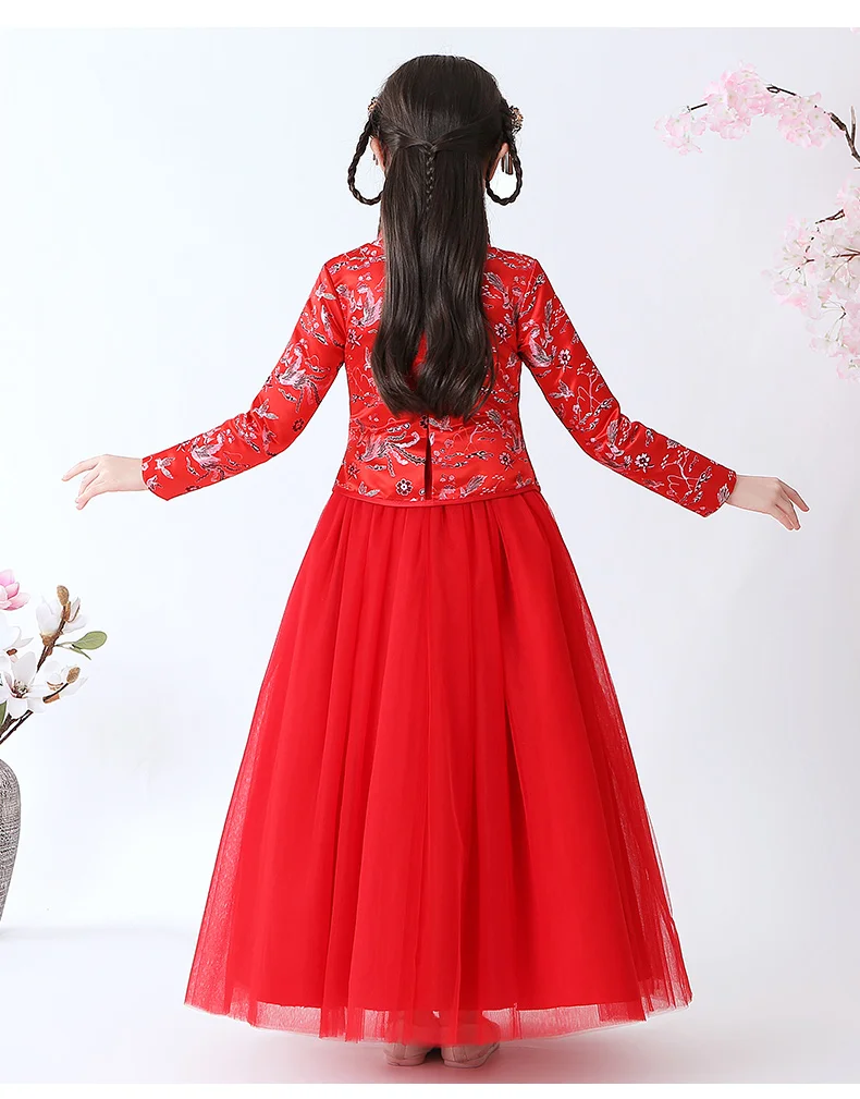 Зимнее платье для девочек платье в китайском стиле vestidos de fiest для свадебной вечеринки, вечеринки, дня рождения, теплые плюшевые платья первое платье