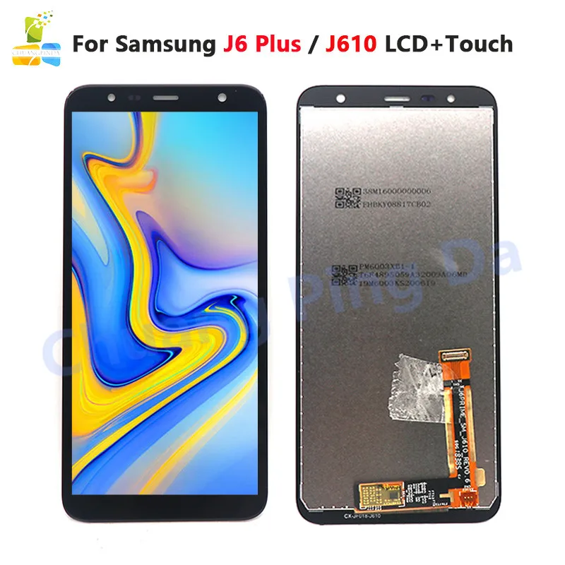 ЖК-дисплей с сенсорным экраном и дигитайзером в сборе для Samsung J6 Plus J610 100%