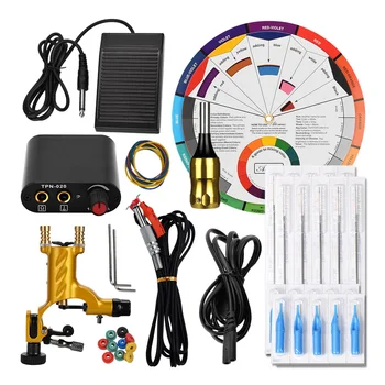 

Tattoo Machine Kit Conventional Hook Line Rotary Tattoo Machine Gun Tattoo Machine Color Wheel Exercise Tattoo Tool for Beginner