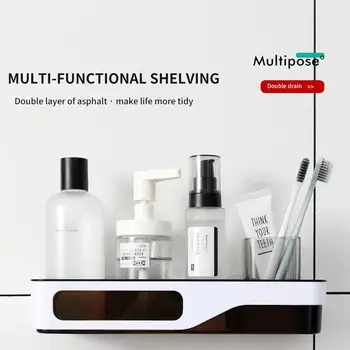 

Wall Mounted Kitchen Bathroom Shower Shelf Suction Basket Shampoo Shower Shelf Caddy Rack Deluxe Bathroom Rack BañO 4полка для