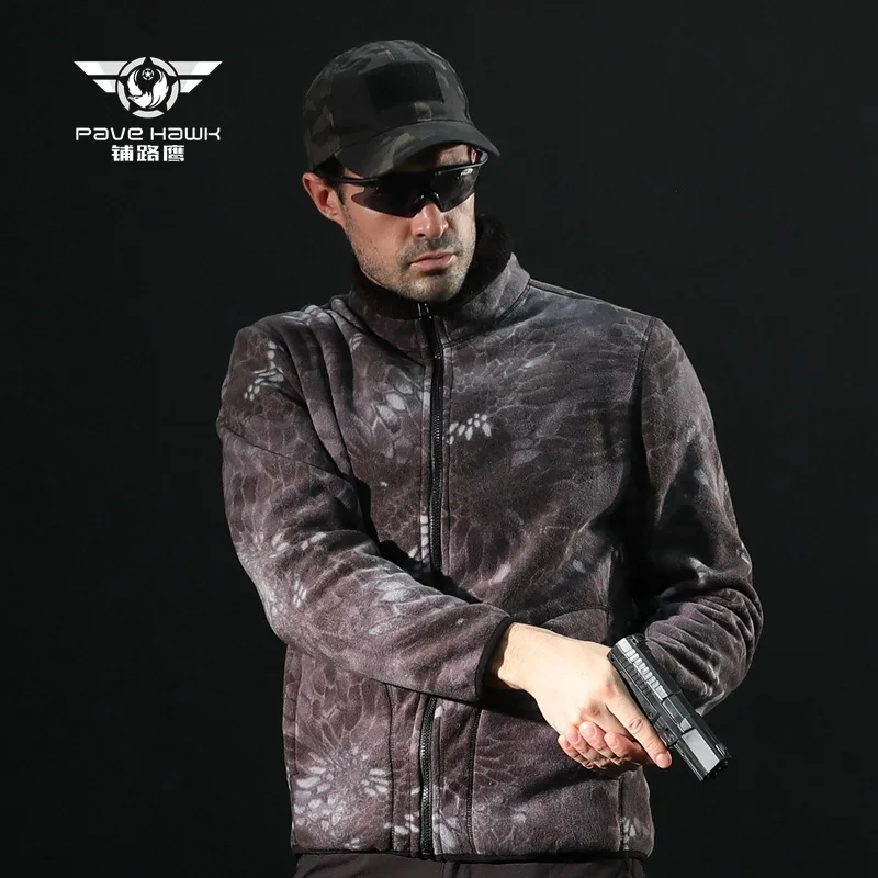 Флисовая термо-одежда из искусственной кожи с перекрестной каймой lu eagle Tactical, хамелеон, тактический Камуфляжный флисовый Ply-44