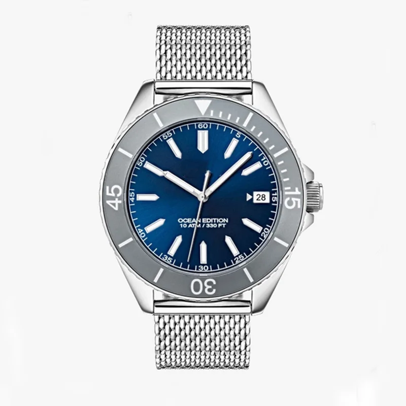 Мужские часы на каждый день модное кольцо из нержавеющей стали сеточные браслеты