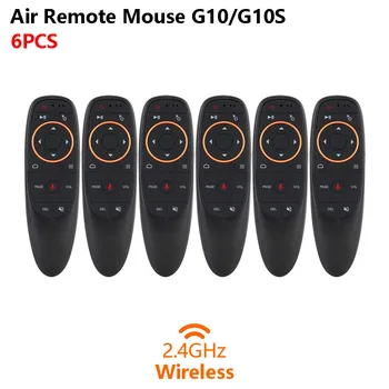 

[6 PCS] Voice Remote Control 2.4G Wireless NANO USB Plug and Play Google Voice Search IR Learning Android G10 Air Remote Mouse