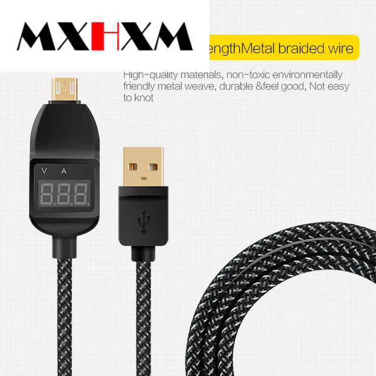

display voltage and currentdata cable Android mobile phone universal data cable fast charging line