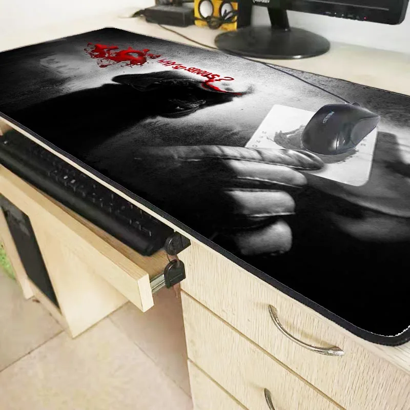 Mairuige 90X40CM Funny Joker Why So Serious Customized Laptop Gaming Large Locking Edge Mouse Pad DIY Painted Beautiful Mousepad