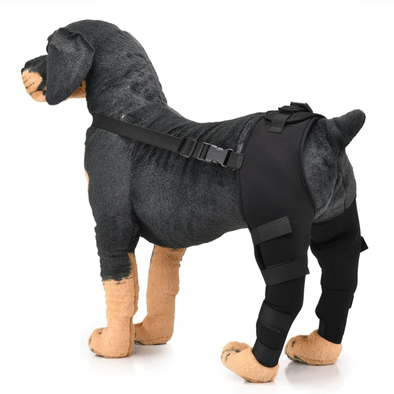 

2Pcs/lot Dog Knee Brace Adjustable Pet Knee Pads For Hind Legs Wrap Injury Recover Legs Dog Protector Prevent Dog Licking