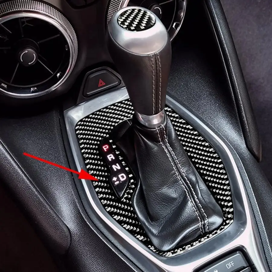 

2PCS Carbon Fiber Gear Shift Steering Trim Panel Right Hand Drive for Chevrolet Camaro 2017 2018 2019 car style accessories