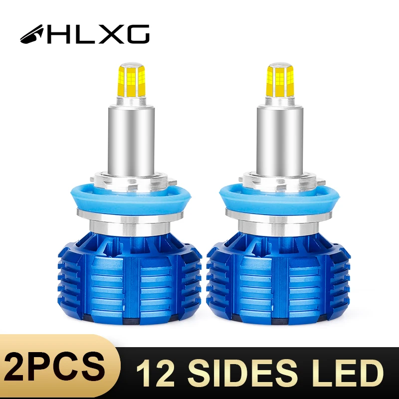 HLXG 13500LM h7 светодиодный H1 H3 H8 H9 H11 9005 9006 880 5202 9012 лампы фары из компактной стали