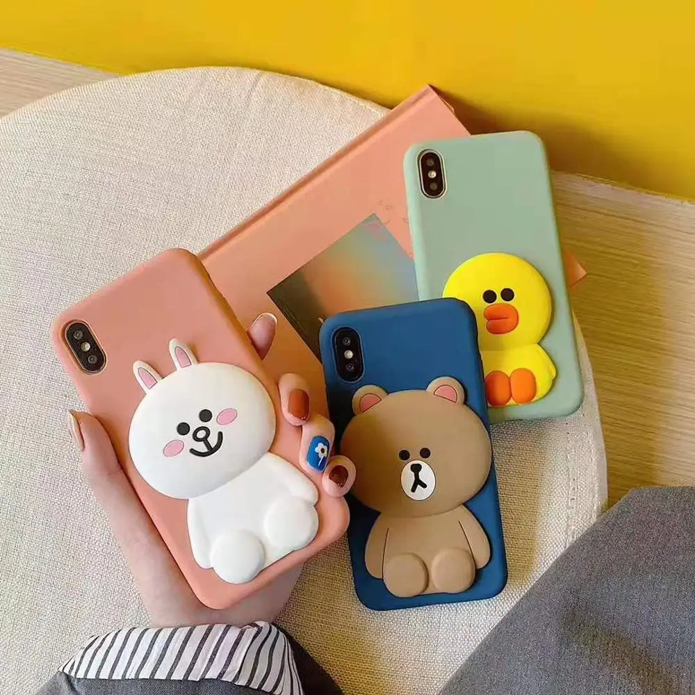 New Japan and South Korea Cartoon Brown Bear Soft Shell Silicone For Apple iPhone 11Pro Max 6S 7 8 Plus X XS Case | Мобильные