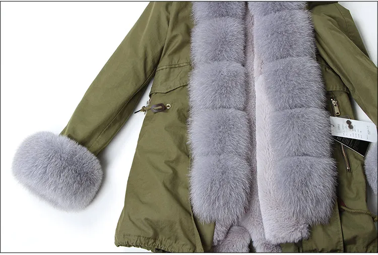 Luxury big fox fur collar hooded Warm winter jacket for 40 degree winter coat women parka Real Fox Fur Collar Cuff Hooded Coat