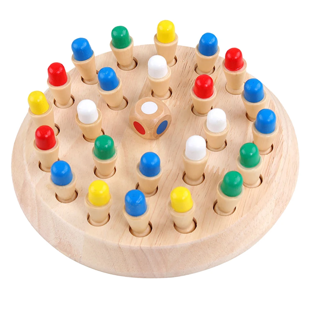 Children Wooden Memory Matchstick Chess Game Block Board Educational Intelligent Games Logic Braintease Toys for Boys and Girls