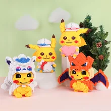 

Pokemon Anime Kawaii Pikachu Super Mario Mini Building Block Toys Educational Cartoon Puzzle Home Decor Desktop for Kids Gift