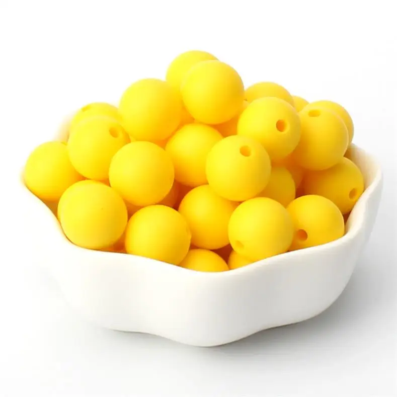 18 Yellow Keep& Grow 1000 шт Круглые Силиконовые бусы 12 мм Детские Прорезыватели из бисера для кормления своими руками ювелирные изделия пустышки цепи инструменты Детские Прорезыватели BPA бесплатно - Цвет: 18 Yellow