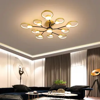 

Nordic Led Ceiling Light Fixture Black Gold Design Led Lamp Modern Living Room Bed Room Kitchen Indoor Decor Home Lighting Metal