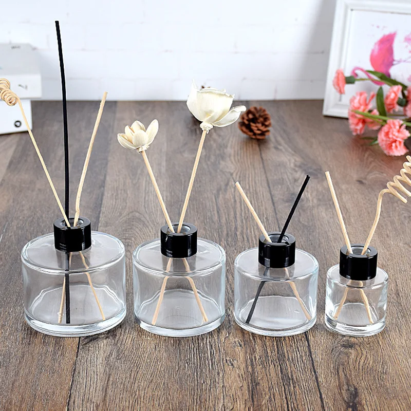 5pcs 50/100/150/200ml Transparent Aromatherapy Glass Bottles Scent Diffuser  Container Home Decor Rattan Reed Diffuser Bottle