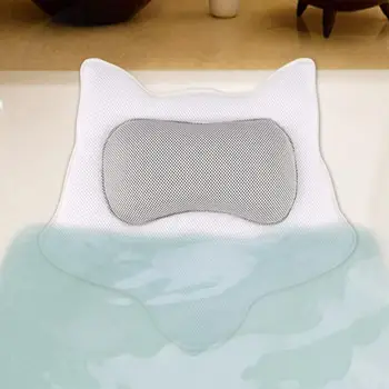 

3D Fox Quilted Soft Bath Pillow Air Mesh Bathtub Non-slip SPA Headrest Cushion for Home Hot Tub Bathroom Accersories Bath Pillow