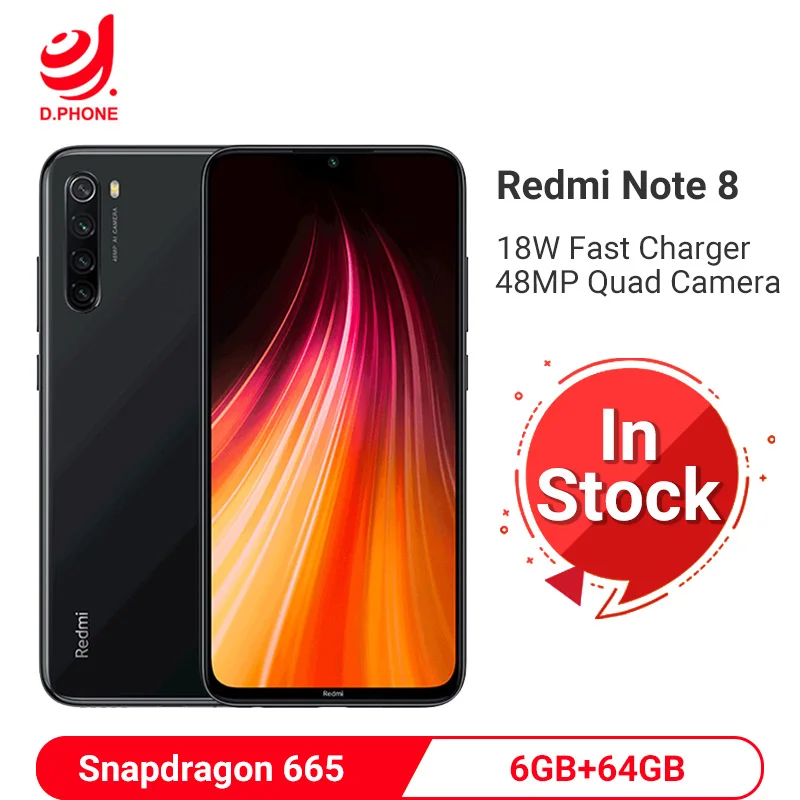

Global ROM Xiaomi Redmi Note 8 6GB 64GB Snapdragon 665 Octa Core Smartphone 48MP Quad Camera 6.3" Mobile Phone 4000mAh 18W