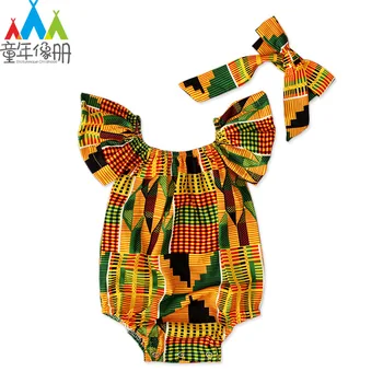 

Hair Bands Cute Baby Children's European and American-Style Girls Africa Bohemian Style Printed One Piece Pants Clothing INS