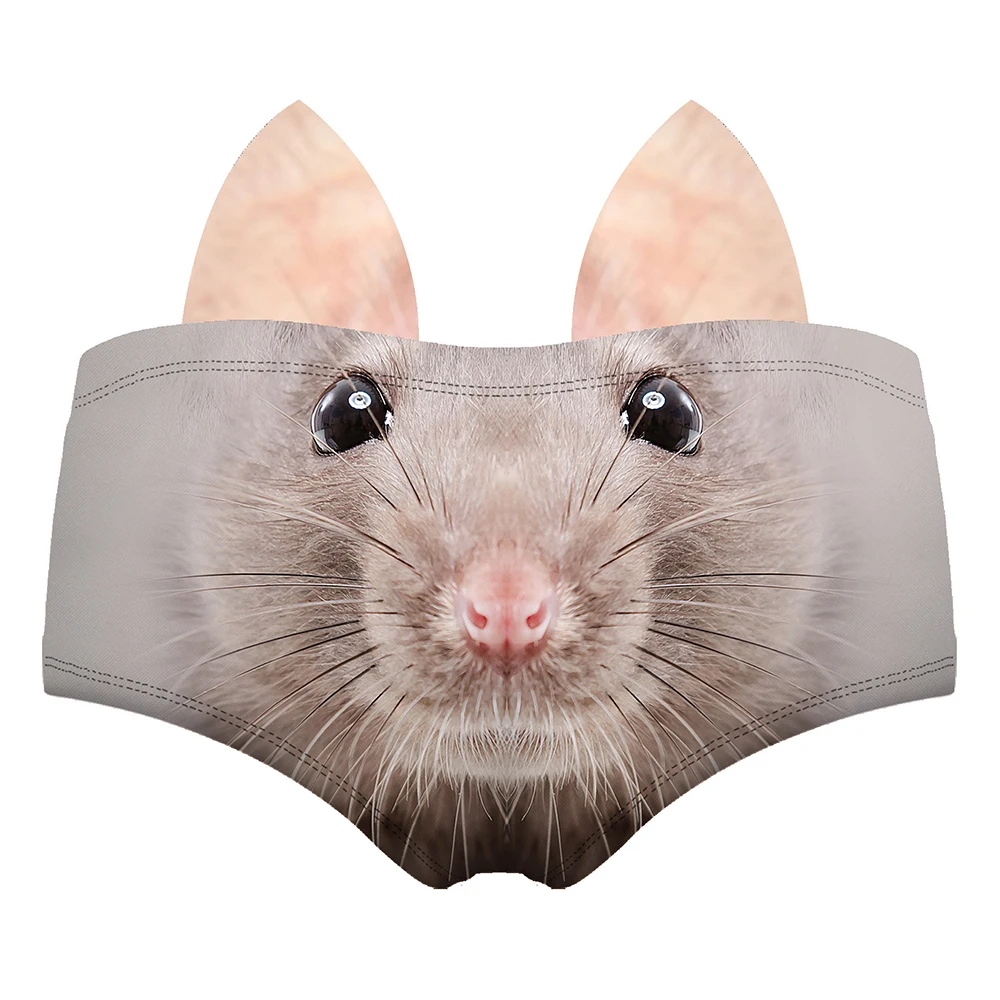 1 шт., женские трусики с рисунком животных, милые трусы с 3D принтом свинки, кошки, бульдог, гепард, с ушками, подтягивающие талию и бедра, трусики, подарок